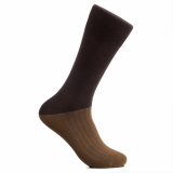 Men_s dress socks_Soil Brown block socks_Egyptian cotton 